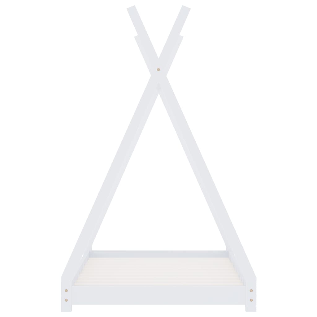 Kinderbedframe Massief Grenenhout 70 x 140 cm Wit