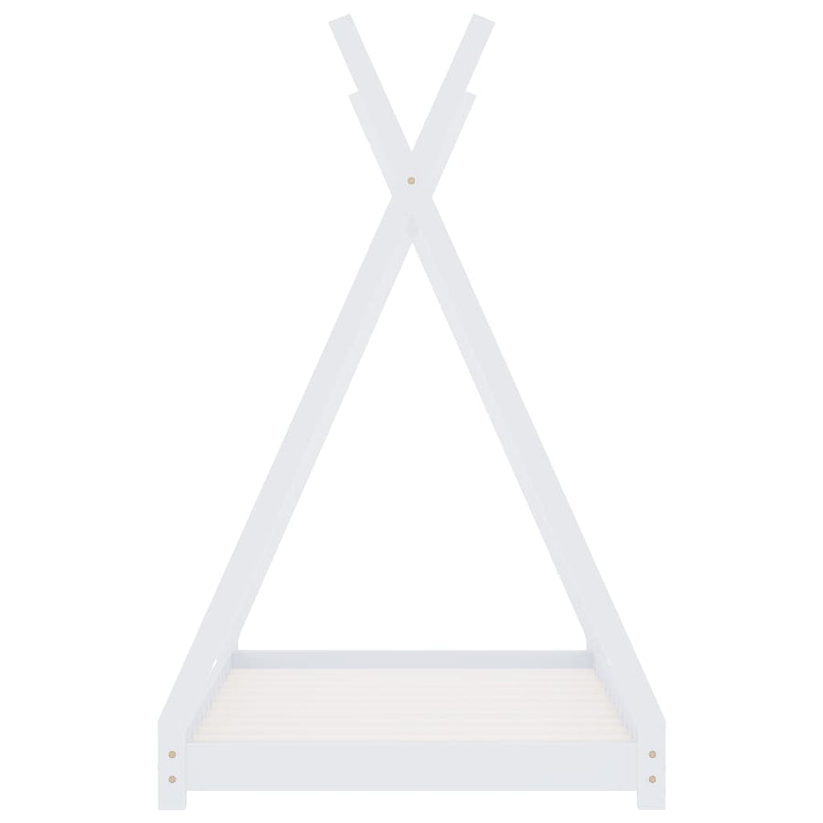 Kinderbedframe Massief Grenenhout 70 x 140 cm Wit