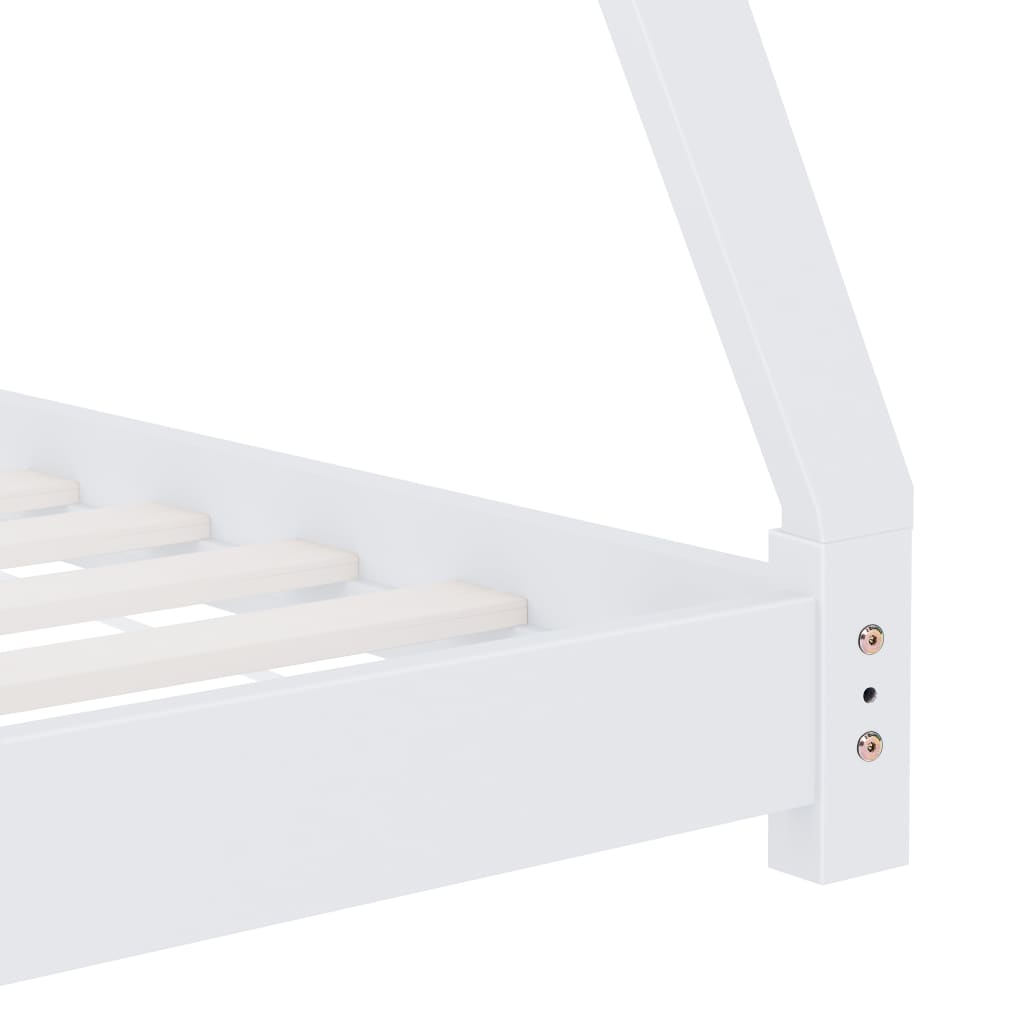 Kinderbedframe Massief Grenenhout 70 x 140 cm Wit