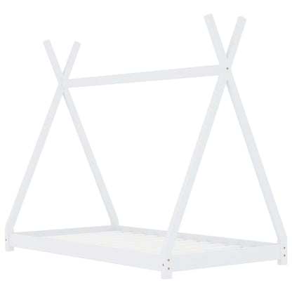 Kinderbedframe Massief Grenenhout 80 x 160 cm Wit