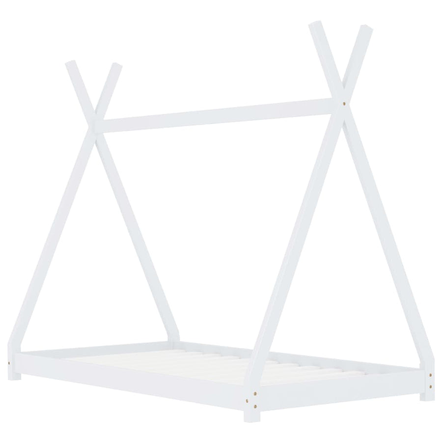 Kinderbedframe Massief Grenenhout 80 x 160 cm Wit