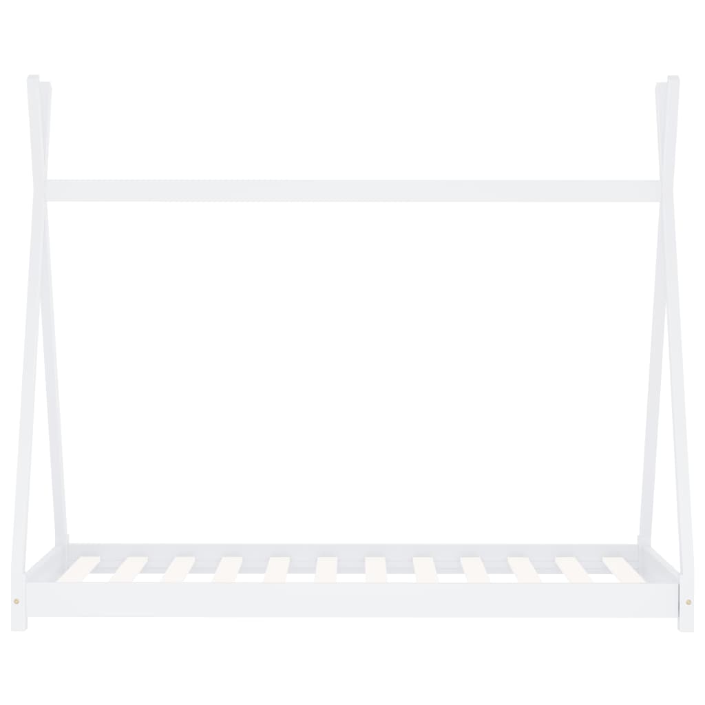 Kinderbedframe Massief Grenenhout 80 x 160 cm Wit