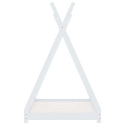 Kinderbedframe Massief Grenenhout 80 x 160 cm Wit