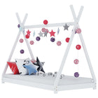 Kinderbedframe 90x200 cm massief grenenhout wit