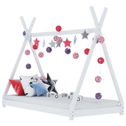 Kinderbedframe 90x200 cm massief grenenhout wit