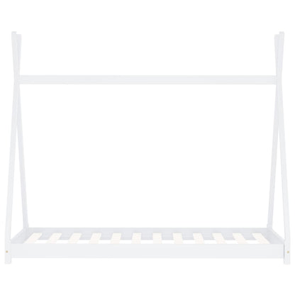 Kinderbedframe Massief Grenenhout 90 x 200 cm Wit