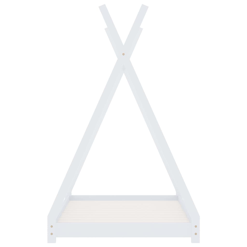 Kinderbedframe Massief Grenenhout 90 x 200 cm Wit