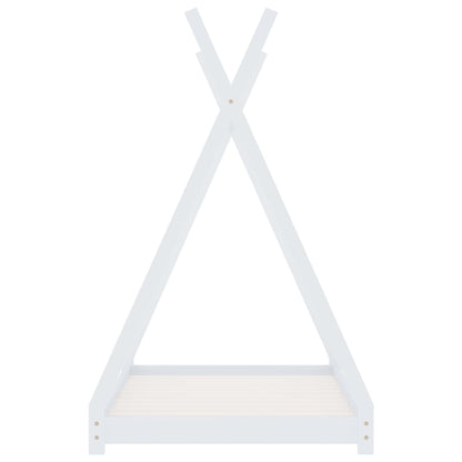 Kinderbedframe Massief Grenenhout 90 x 200 cm Wit