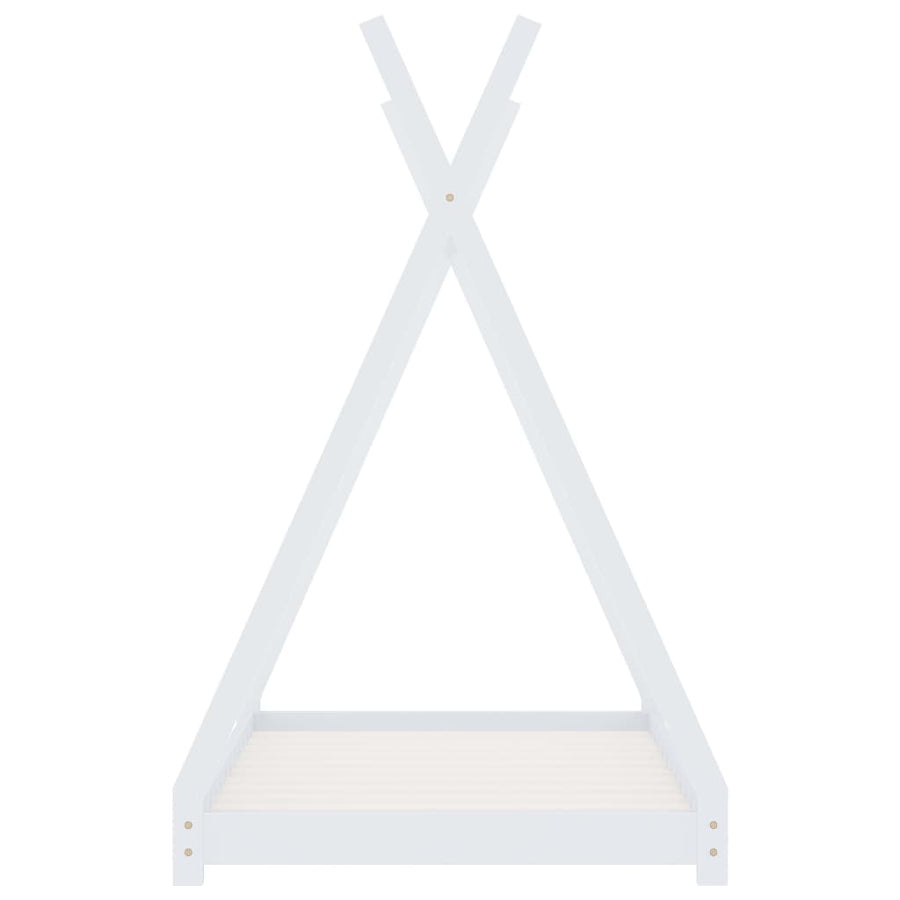 Kinderbedframe Massief Grenenhout 90 x 200 cm Wit