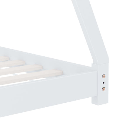 Kinderbedframe Massief Grenenhout 90 x 200 cm Wit