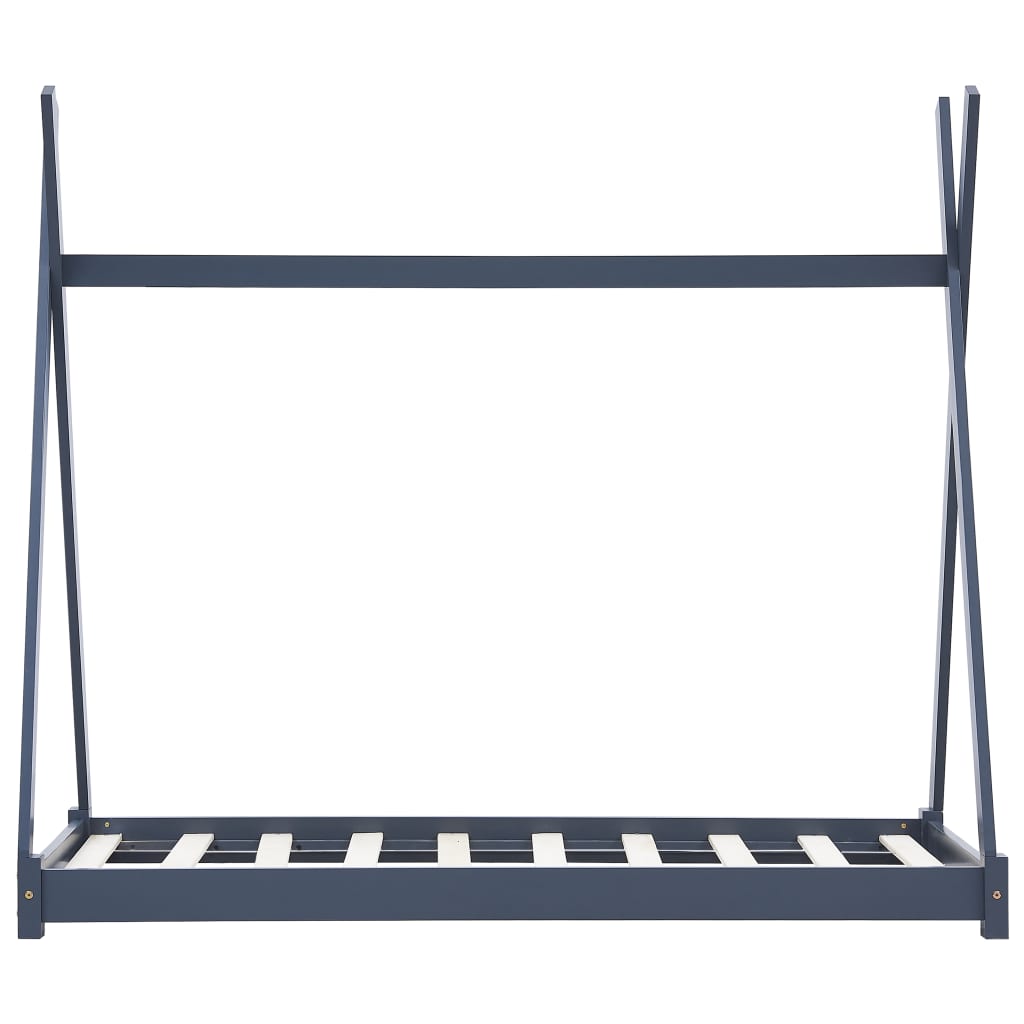 Kinderbedframe Massief Grenenhout 70 x 140 cm Grijs