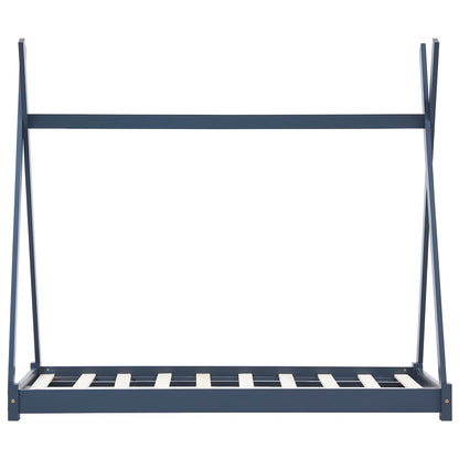 Kinderbedframe Massief Grenenhout 70 x 140 cm Grijs