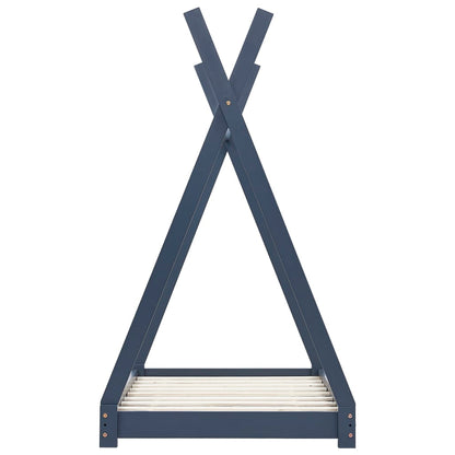 Kinderbedframe Massief Grenenhout 80 x 160 cm Grijs