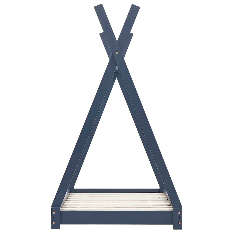 Kinderbedframe Massief Grenenhout 80 x 160 cm Grijs