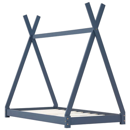 Kinderbedframe Massief Grenenhout 90 x 200 cm Grijs