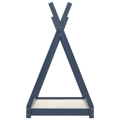 Kinderbedframe Massief Grenenhout 90 x 200 cm Grijs