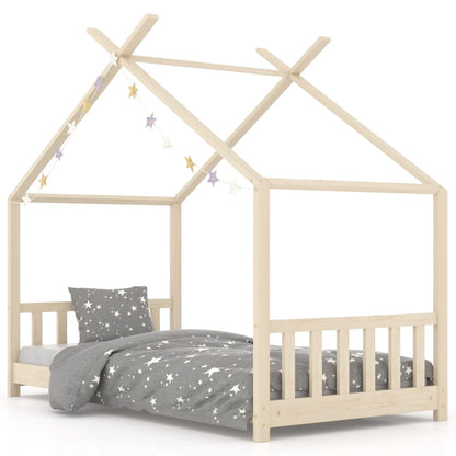 Kinderbedframe Massief Grenenhout 70 x 140 cm Bruin