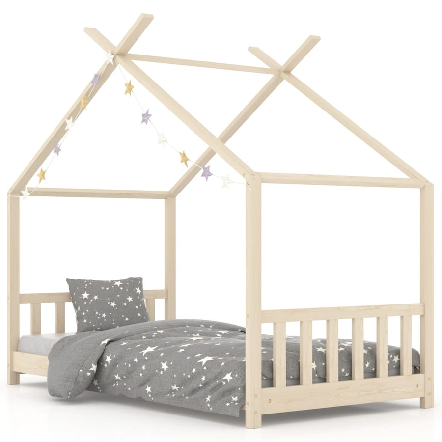 Kinderbedframe Massief Grenenhout 70 x 140 cm Bruin