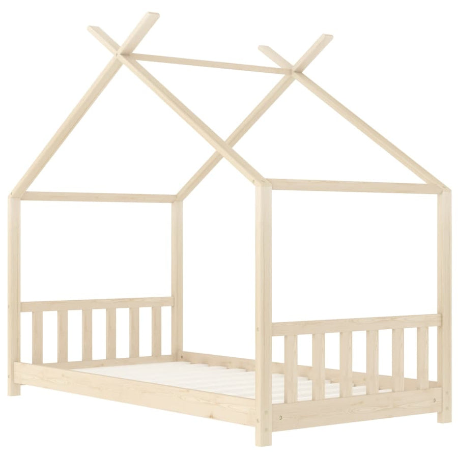 Kinderbedframe Massief Grenenhout 70 x 140 cm Bruin