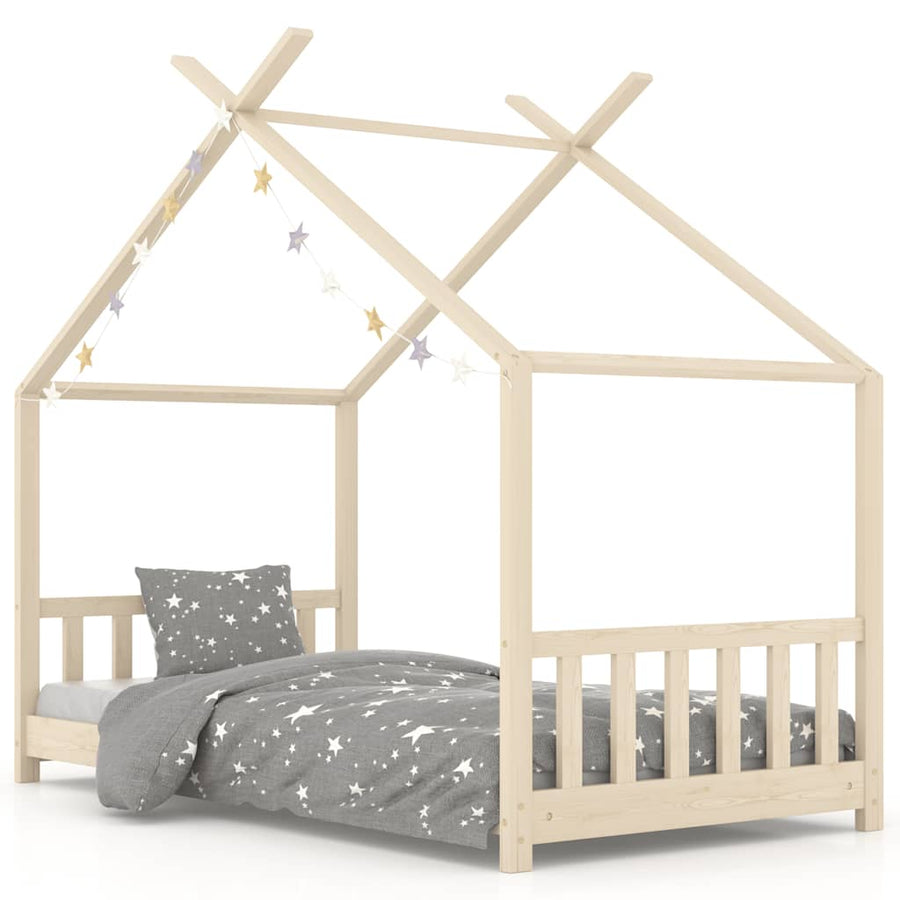 Kinderbedframe Massief Grenenhout 80 x 160 cm Bruin
