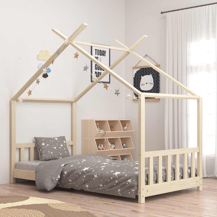 Kinderbedframe Massief Grenenhout 80 x 160 cm Bruin