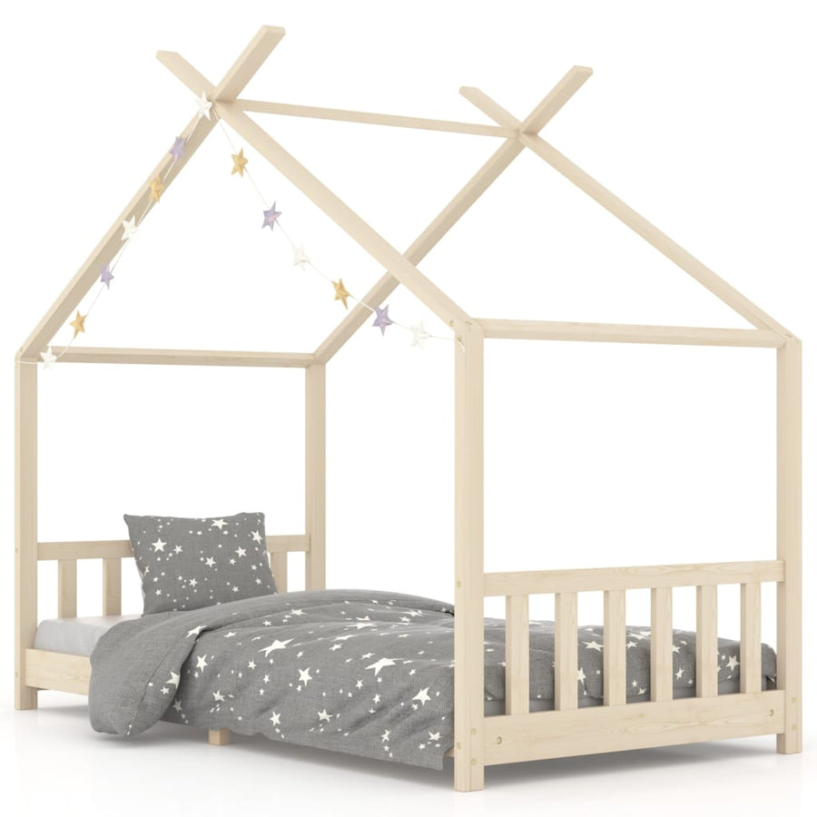 Kinderbedframe Massief Grenenhout 90 x 200 cm Bruin