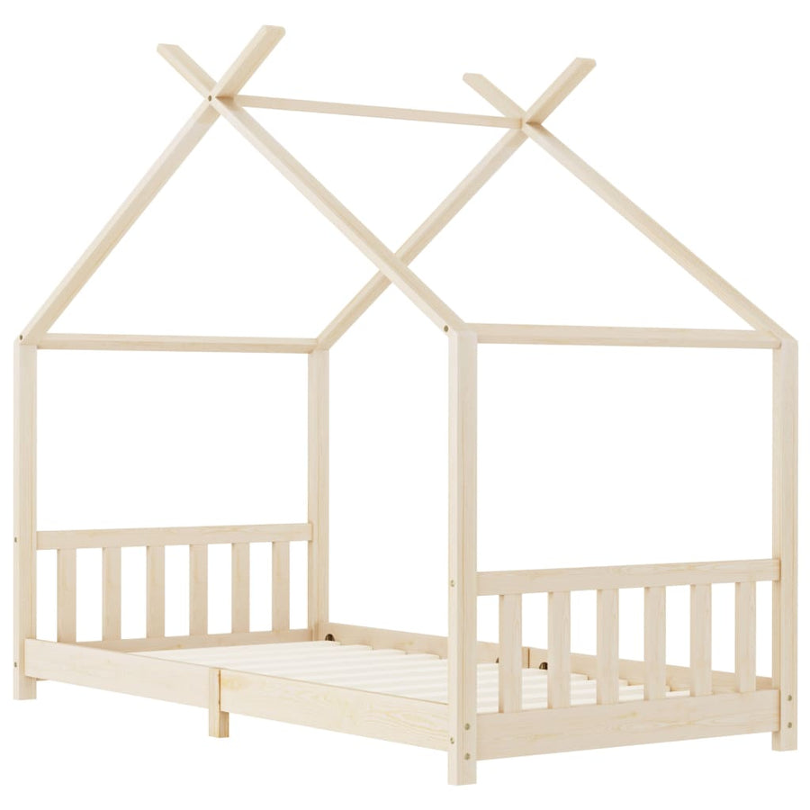 Kinderbedframe Massief Grenenhout 90 x 200 cm Bruin