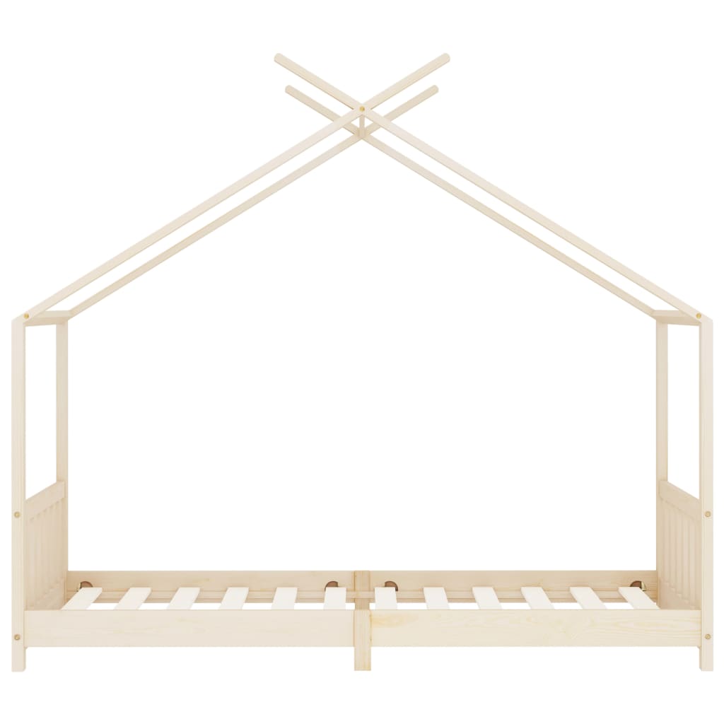 Kinderbedframe Massief Grenenhout 90 x 200 cm Bruin