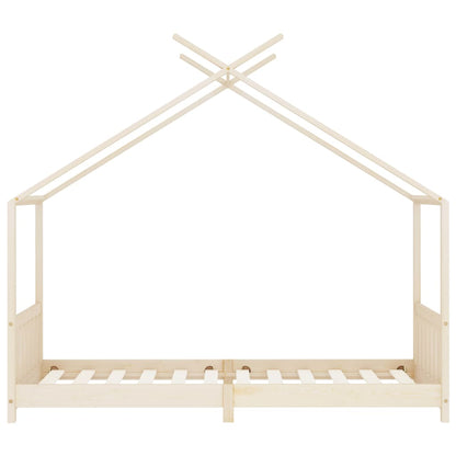 Kinderbedframe Massief Grenenhout 90 x 200 cm Bruin
