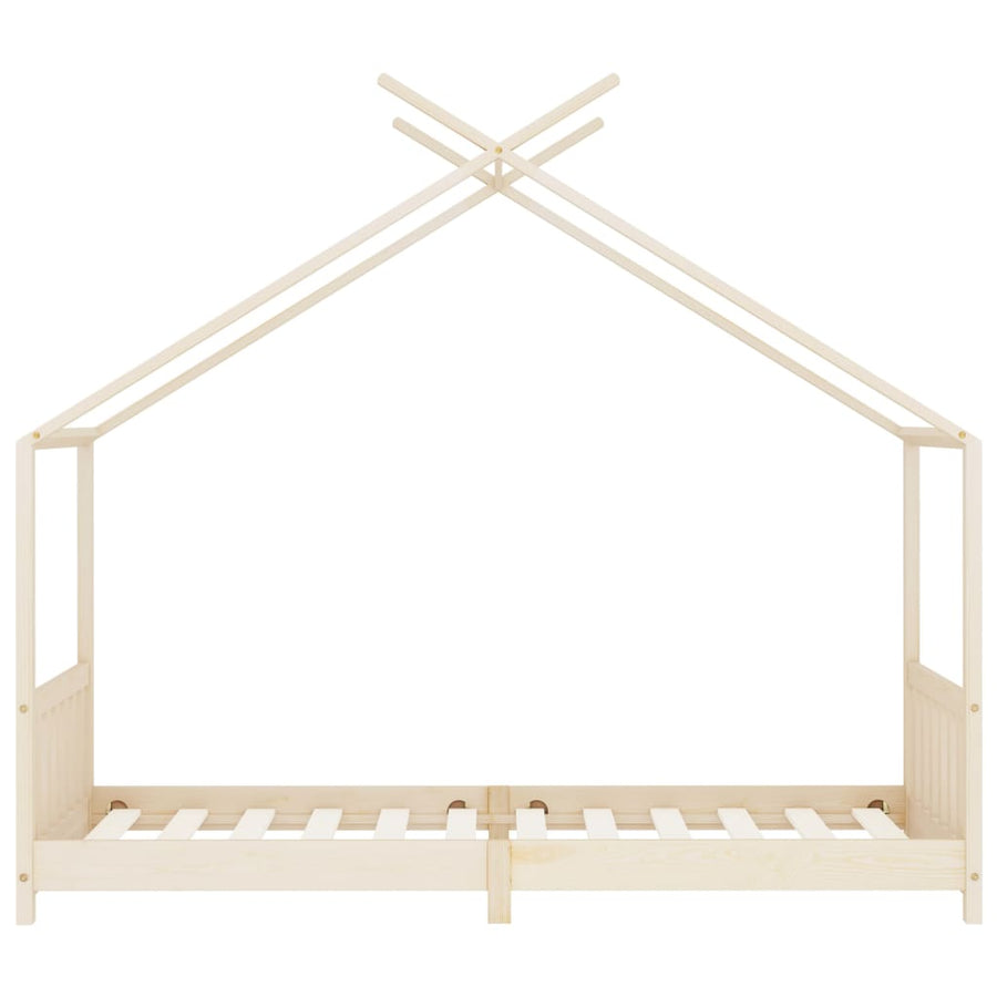 Kinderbedframe Massief Grenenhout 90 x 200 cm Bruin
