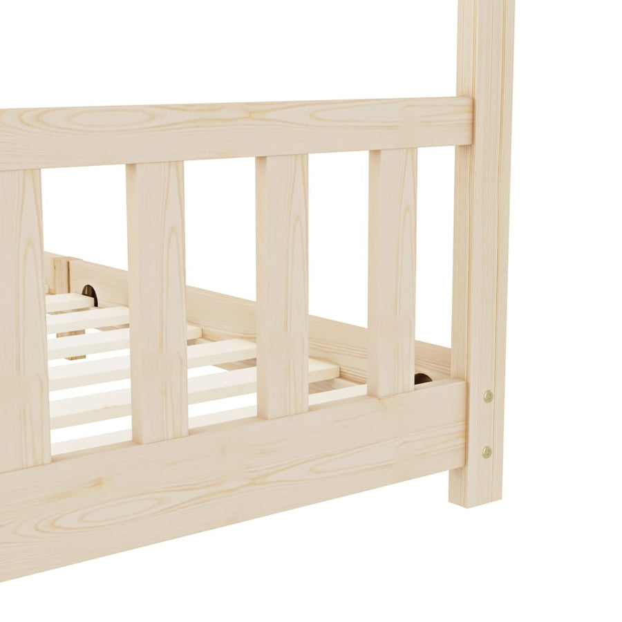 Kinderbedframe Massief Grenenhout 90 x 200 cm Bruin