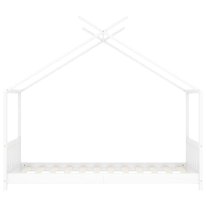 Kinderbedframe Massief Grenenhout 70 x 140 cm Wit