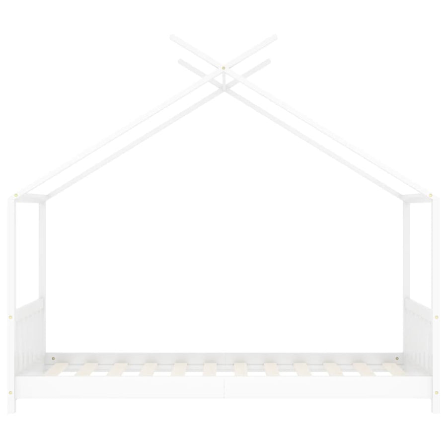 Kinderbedframe Massief Grenenhout 70 x 140 cm Wit