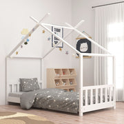 Kinderbedframe 70x140 cm massief grenenhout wit