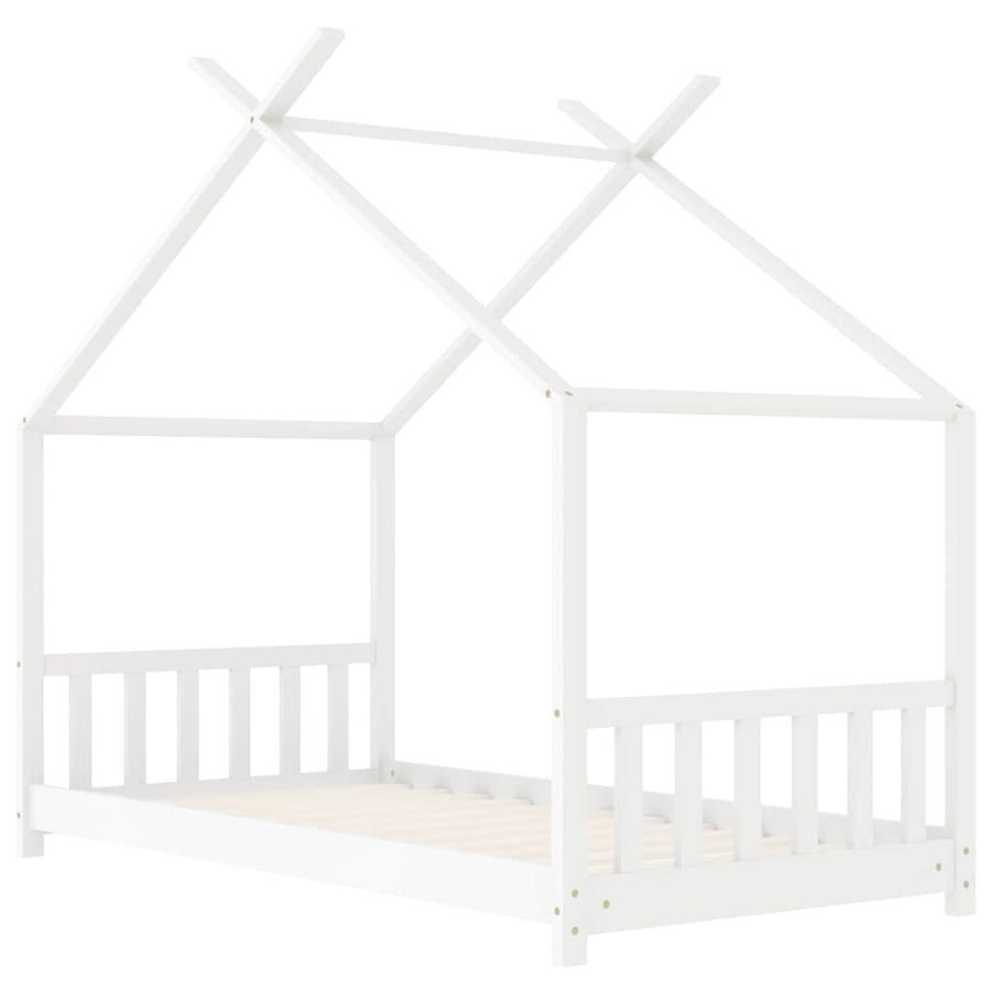 Kinderbedframe Massief Grenenhout 80 x 160 cm Wit