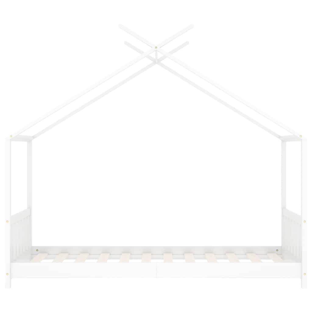 Kinderbedframe Massief Grenenhout 80 x 160 cm Wit