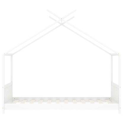 Kinderbedframe Massief Grenenhout 80 x 160 cm Wit