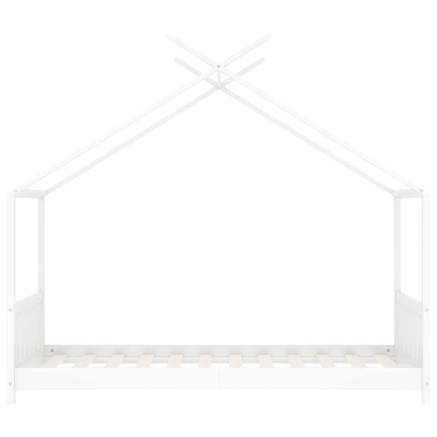 Kinderbedframe Massief Grenenhout 80 x 160 cm Wit