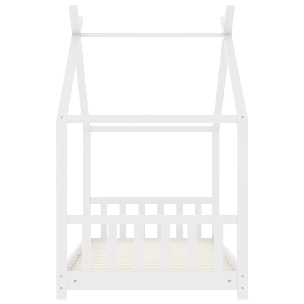 Kinderbedframe Massief Grenenhout 80 x 160 cm Wit