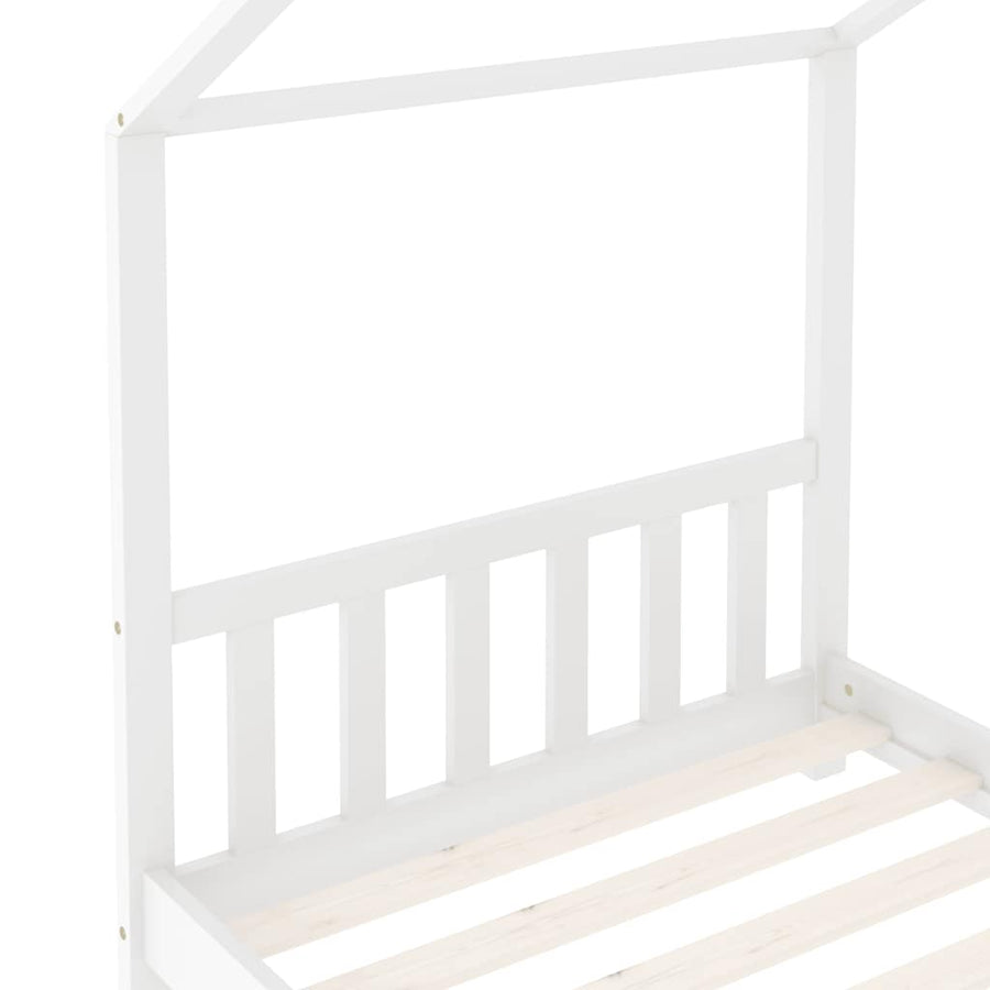 Kinderbedframe Massief Grenenhout 80 x 160 cm Wit