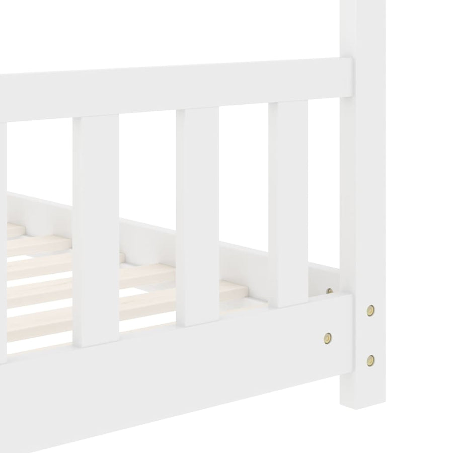 Kinderbedframe Massief Grenenhout 80 x 160 cm Wit