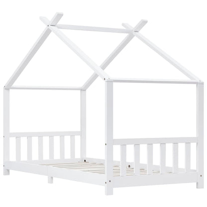 Kinderbedframe Massief Grenenhout 90 x 200 cm Wit