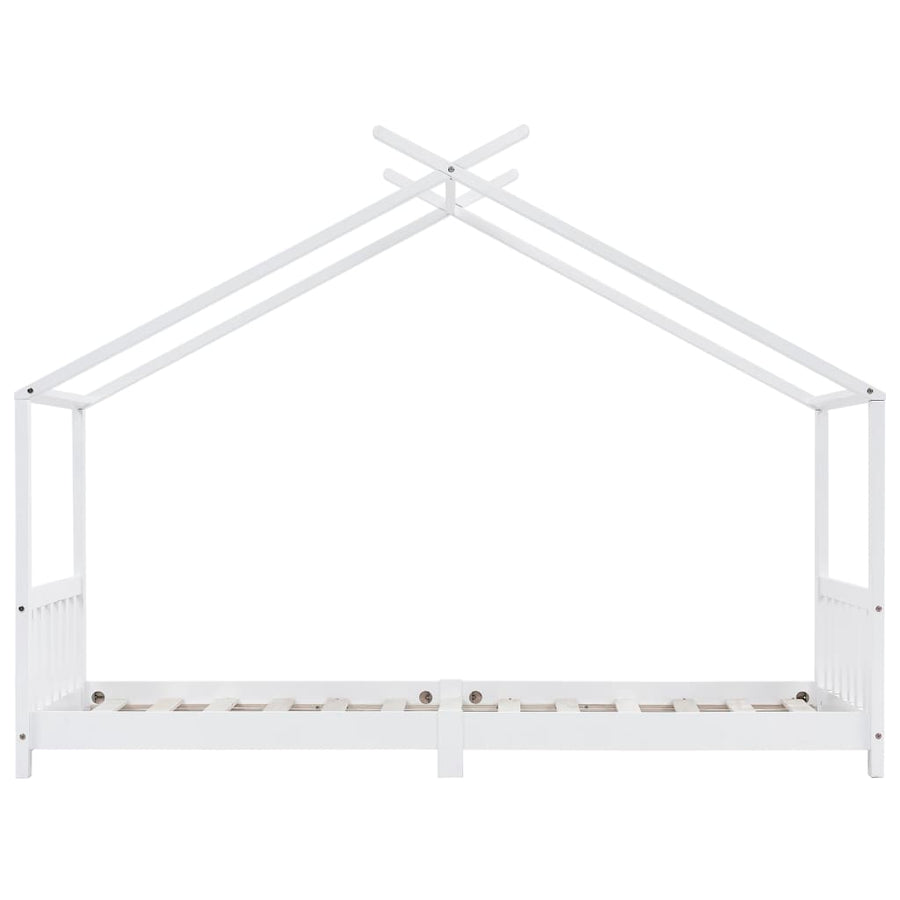 Kinderbedframe Massief Grenenhout 90 x 200 cm Wit
