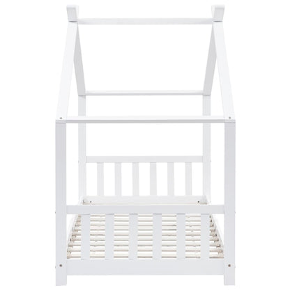 Kinderbedframe Massief Grenenhout 90 x 200 cm Wit