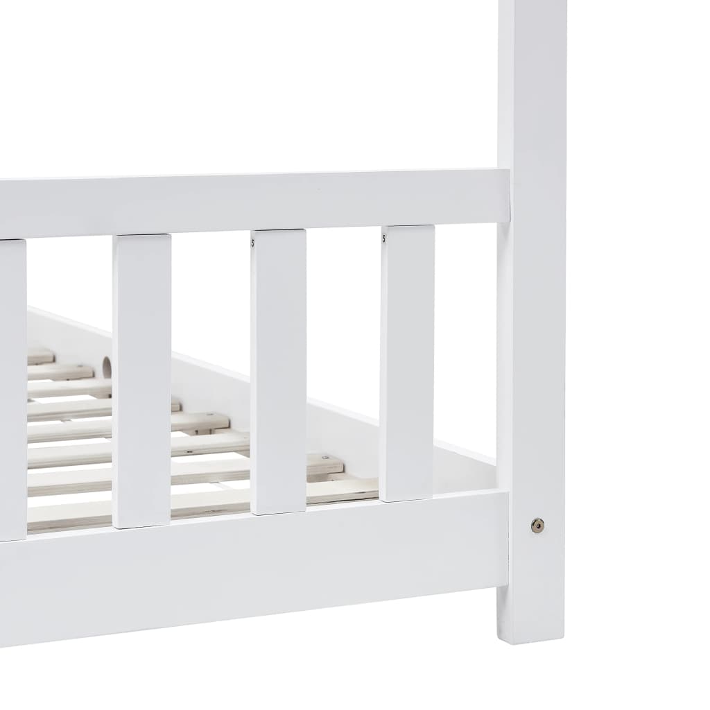 Kinderbedframe Massief Grenenhout 90 x 200 cm Wit