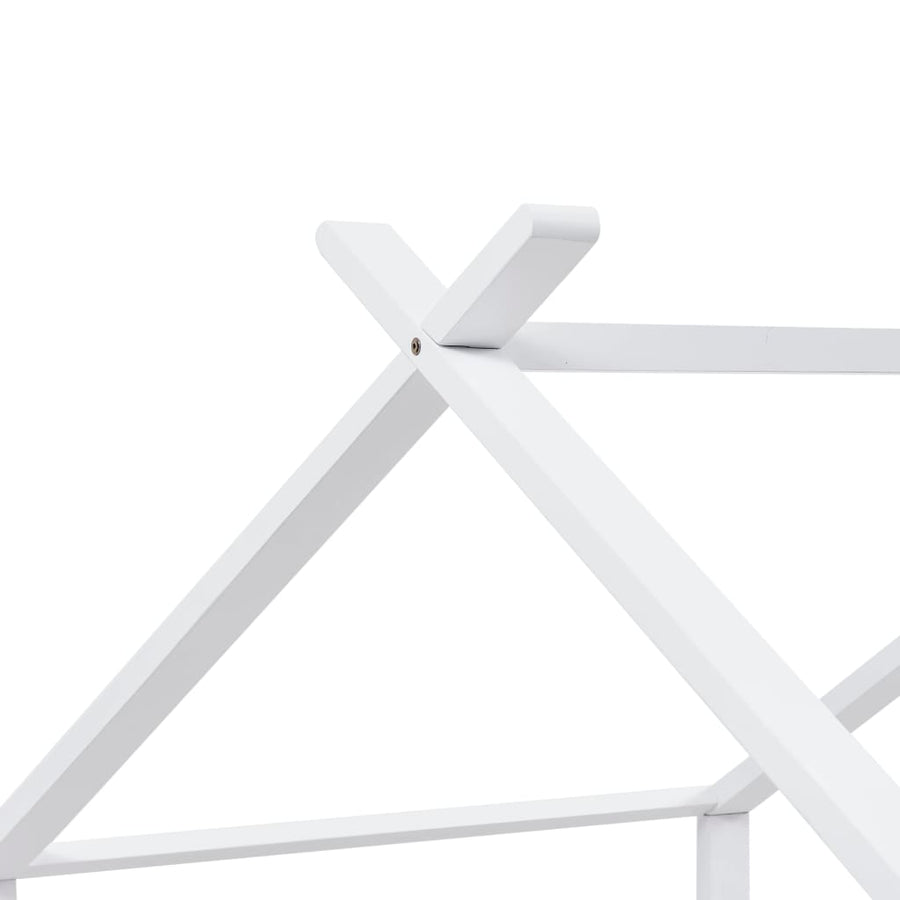 Kinderbedframe Massief Grenenhout 90 x 200 cm Wit