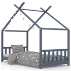 Kinderbedframe Massief Grenenhout 70 x 140 cm Grijs