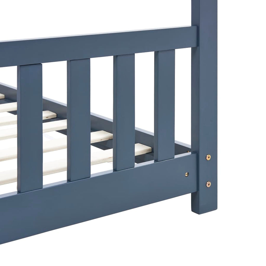Kinderbedframe Massief Grenenhout 70 x 140 cm Grijs