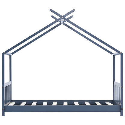 Kinderbedframe Massief Grenenhout 80 x 160 cm Grijs
