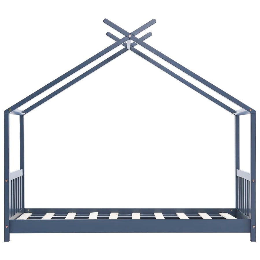 Kinderbedframe Massief Grenenhout 80 x 160 cm Grijs